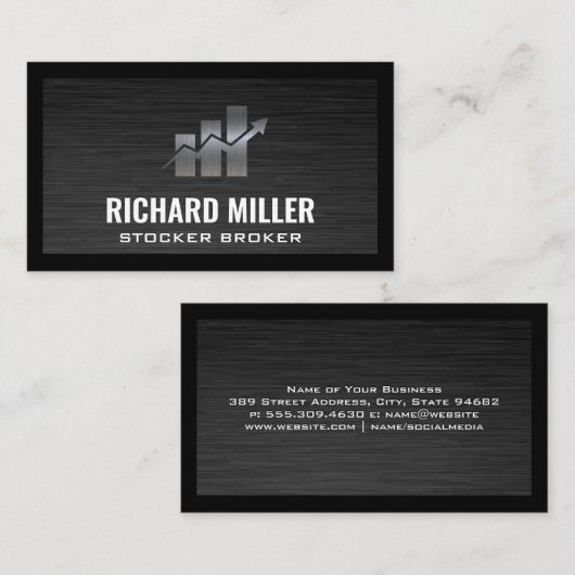aandelengrafiek | Financiën Visitekaartje (Voorkant / Achterkant)