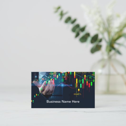 Aandelenhandel en financieel adviseur visitekaartje (Staand voorkant)