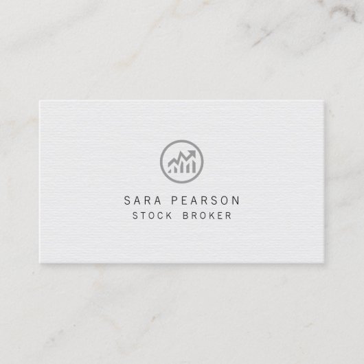 Aandelenmakelaar Black Stock Chart Pictogram Beleg Visitekaartje (Voorkant)