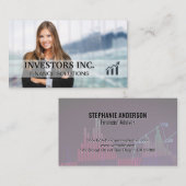 Aandelenmakelaar | Financieel zakenvrouw Visitekaartje (Voorkant / Achterkant)