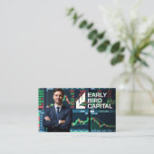 Aandelenmakelaar | Financiële Grafieken Visitekaartje (Staand voorkant)