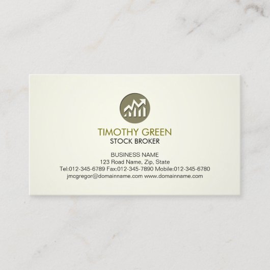 Aandelenmakelaar Geld Belegging Aandelengrafiek Ic Visitekaartje (Voorkant)