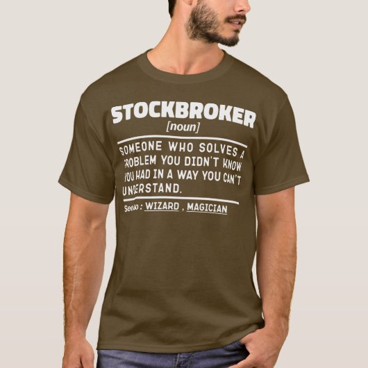 Aandelenmakelaar Zelfstandig naamwoord Investering T-shirt (Voorkant)