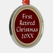 Aandenken! 1e gepensioneerd ornament met kerstsnow (Rechts)