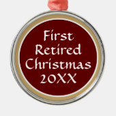 Aandenken! 1e gepensioneerd ornament met kerstsnow (Voorkant)