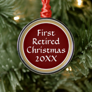 Aandenken! 1e gepensioneerde Kerstsneeuwvlok ornam Metalen Ornament