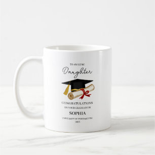 Aandenken aan afstuderen dochter gefeliciteerd koffiemok
