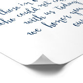 Aandenken aan een geliefde herdenking, rouw, Navy  Poster (Hoek)