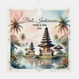 Aandenken aan een huwelijksreis op Bali, Indonesië Metalen Ornament