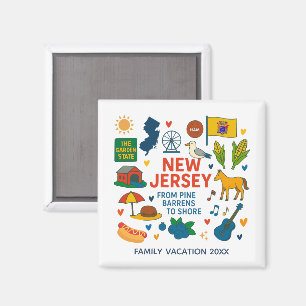 Aandenken aan een reis door New Jersey op een op m Magneet