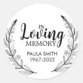 Aandenken aan Funeral Gift liefdevolle herinnering Ronde Sticker (Voorkant)