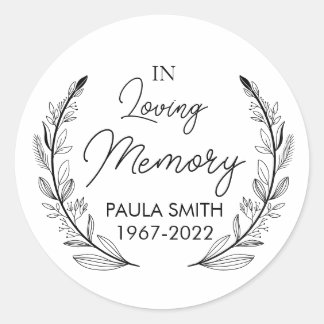 Aandenken aan Funeral Gift liefdevolle herinnering Ronde Sticker