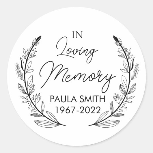 Aandenken aan Funeral Gift liefdevolle herinnering Ronde Sticker (Voorkant)