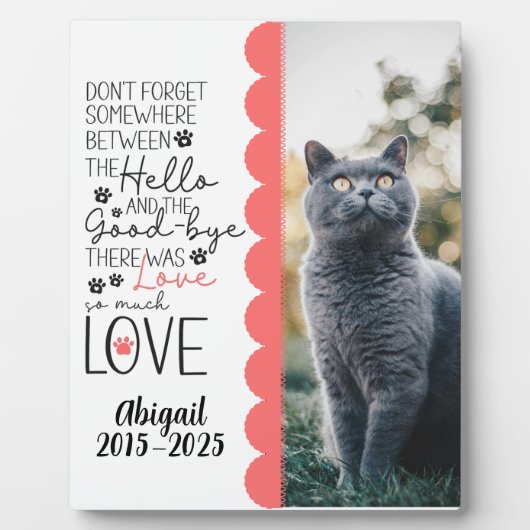 Aandenken aan geliefd huisdier Verlies Herdenkings Fotoplaat (Voorkant)