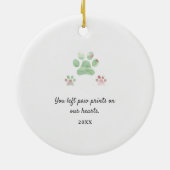 Aandenken aan geliefde hond huisdier foto keramisc keramisch ornament (Achterkant)