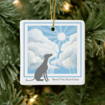 Aandenken aan hond keramiek ornament - windhond