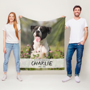 Aandenken aan huisdier Hond Herdenkingsfoto deken