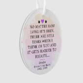 Aandenken aan huisdier met citaat en foto ornament (voorkant)