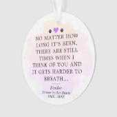 Aandenken aan huisdier met citaat en foto ornament (voorkant)