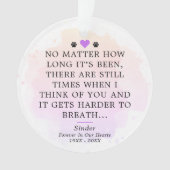 Aandenken aan huisdier met citaat en foto ornament (voorkant)