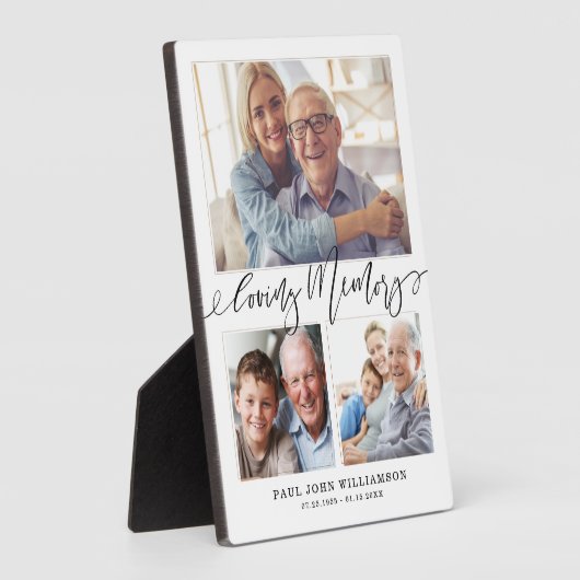 Aandenken aan liefdevolle herinnering 3 foto colla fotoplaat (Zijkant)