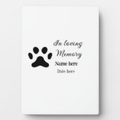 Aandenken aan liefdevolle herinnering voeg huisdie fotoplaat (voorkant)