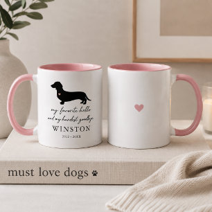 Aandenken aan verlies van hond Dachshund-herdenk Mok