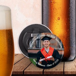 Aandenken Afstudeerfoto Persoonlijk Button Flesopener