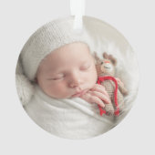 Aandenken Baby's Eerste Kerstmis Rendier Foto Ornament (achterkant)