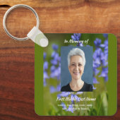 Aandenken Blauwe Klokjes Tuin Bloemen Herdenking Sleutelhanger (Voorkant)