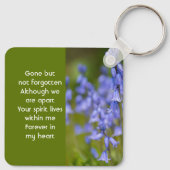 Aandenken Blauwe Klokjes Tuin Bloemen Herdenking Sleutelhanger (Achterkant)