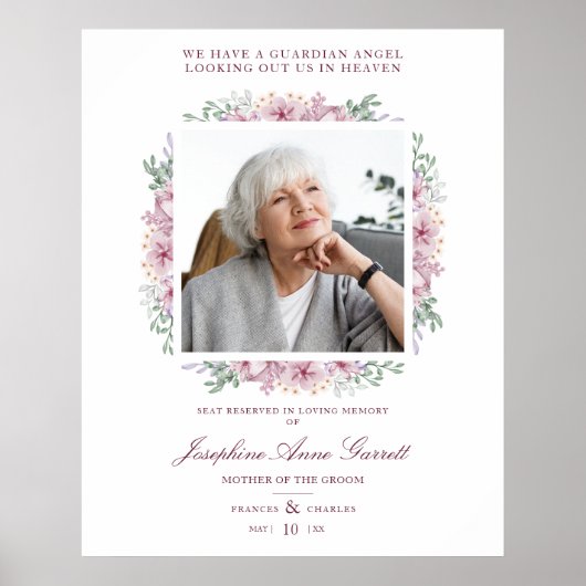 Aandenken Bruiloft Poster Foto Geliefden Roze Sh (Voorkant)