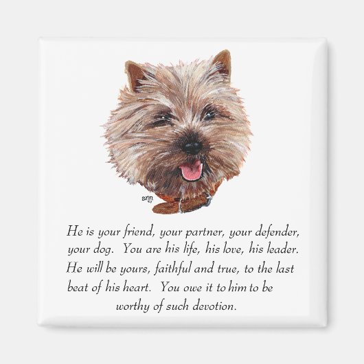 Aandenken Cairn Terrier - Mannelijk Magneet (Voorkant)