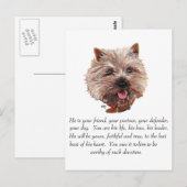 Aandenken Cairn Terrier - Reu Briefkaart (Voorkant / Achterkant)