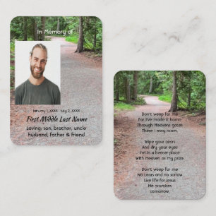 Aandenken Christelijk Wandelpad Wandel Wandel Bos Visitekaartje