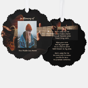 Aandenken Christelijke muziek gitaar Ornament Kaart