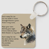 Aandenken Christelijke Waterverf Wolf Sleutelhanger (Achterkant)