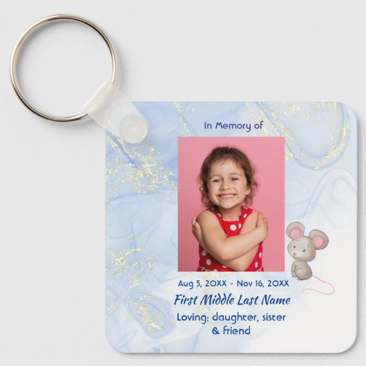Aandenken Cute Little Mouse Kinderen Sleutelhanger (Voorkant)