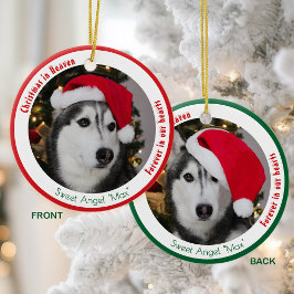 Aandenken Cute Pet Memorial 2 Honden Foto Kerstmis Keramisch Ornament