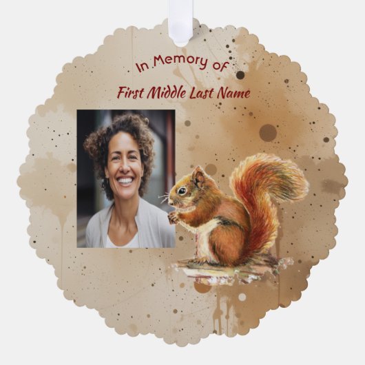 Aandenken Cute Rode Eekhoorn Ornament Kaart (Voorkant)