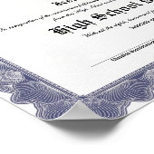 Aandenken Diploma Afstudeercertificaat Middelbare  Poster (Hoek)
