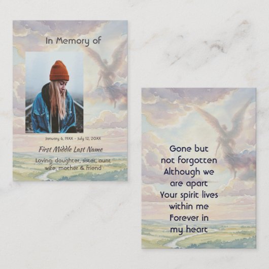 Aandenken Engel Lucht Wolken Visitekaartje (Voorkant / Achterkant)