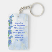 Aandenken "Forget me Not" Bloemen Sleutelhanger (achterkant)