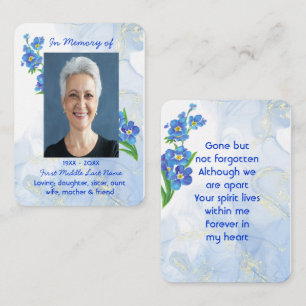 Aandenken "Forget me Not" Bloemen Visitekaartje