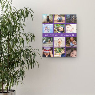 Aandenken Foto Collage Oma Paars Canvas Afdruk