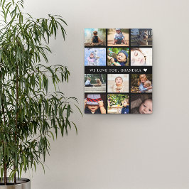 Aandenken Foto Collage Oma Zwart Canvas Afdruk