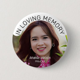 Aandenken Foto Herdenkings Tribut Ronde Button 5,7 Cm
