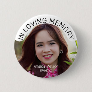 Aandenken Foto Herdenkings Tribut  Ronde Button 5,7 Cm