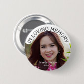 Aandenken Foto Herdenkings Tribut  Ronde Button 5,7 Cm (Voorkant /achterkant)