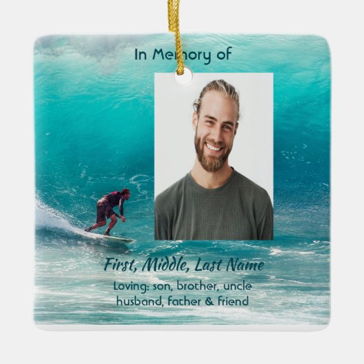 Aandenken Gave  Wave Surfer Water Keramisch Ornament (Voorkant)